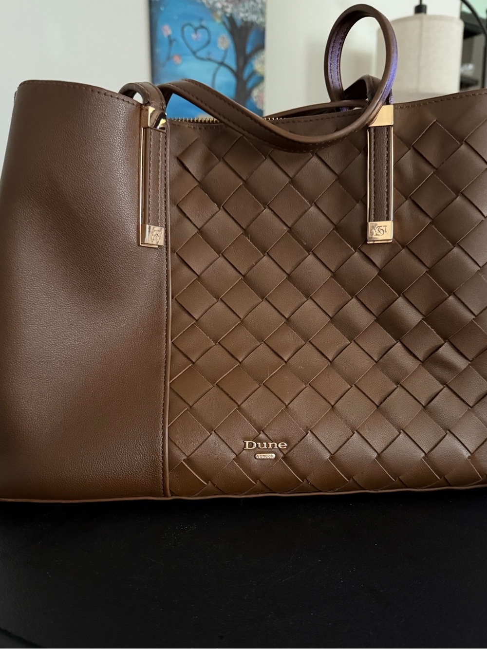 Brown Woven Tote Bag